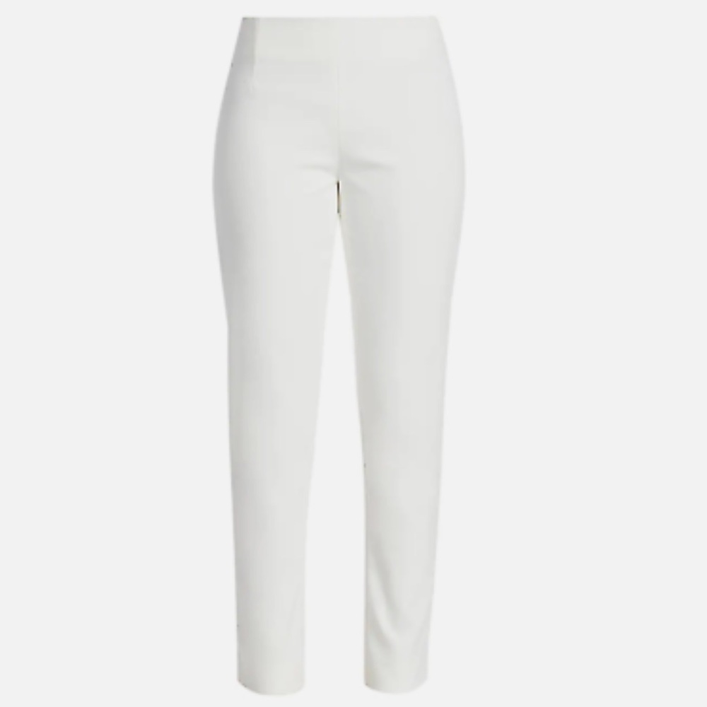 Lela Rose The Pearl Lynn Ponte Pants Womens 0 White Stretch High Rise